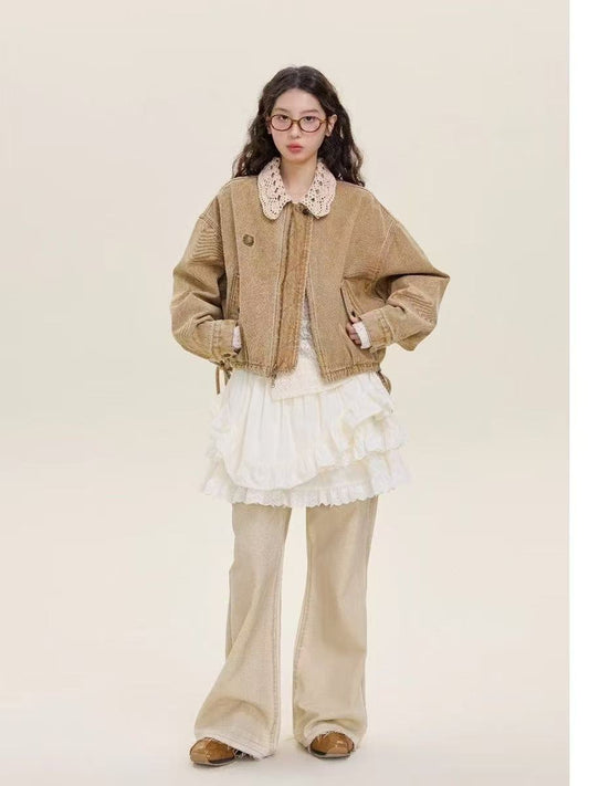 CROPPED PATCHWORK DENIM JACKET