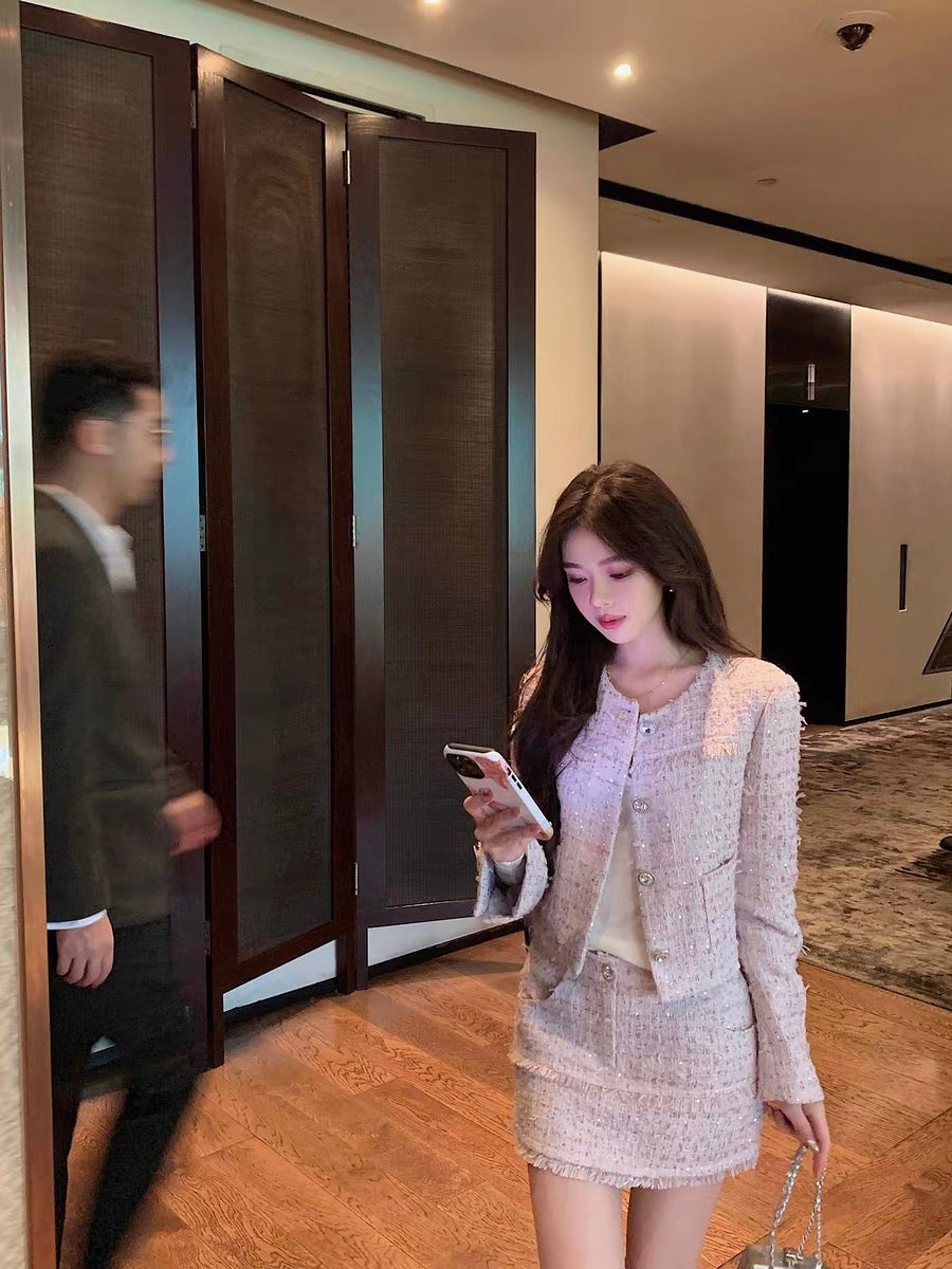 THE PINK PREMIUM CROPPED JACKET