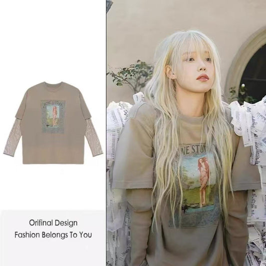 Y2K Mock Layered T-Shirt