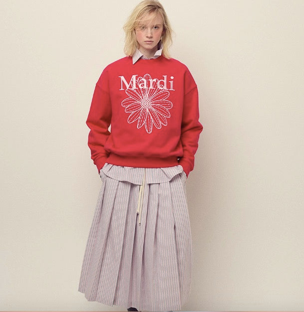 SWEATSHIRT FLOWERMARDI NEEDLEWORK_RED PINK