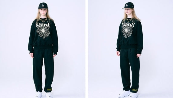 SWEATSHIRT FLOWERMARDI_BLACK CREAM
