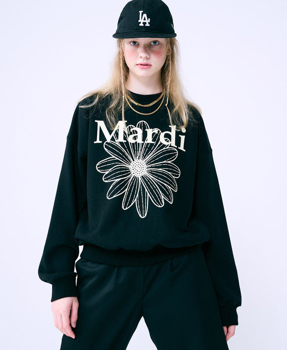 SWEATSHIRT FLOWERMARDI_BLACK CREAM