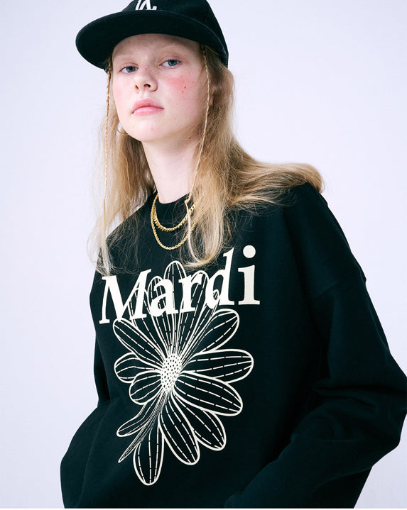 SWEATSHIRT FLOWERMARDI_BLACK CREAM