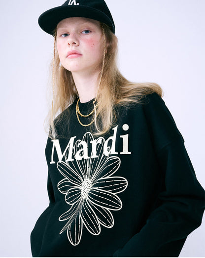 SWEATSHIRT FLOWERMARDI_BLACK CREAM