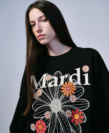 SWEATSHIRT FLOWERMARDI BLOSSOM_BLACK CREAM