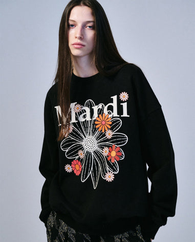 SWEATSHIRT FLOWERMARDI BLOSSOM_BLACK CREAM