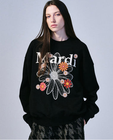 SWEATSHIRT FLOWERMARDI BLOSSOM_BLACK CREAM