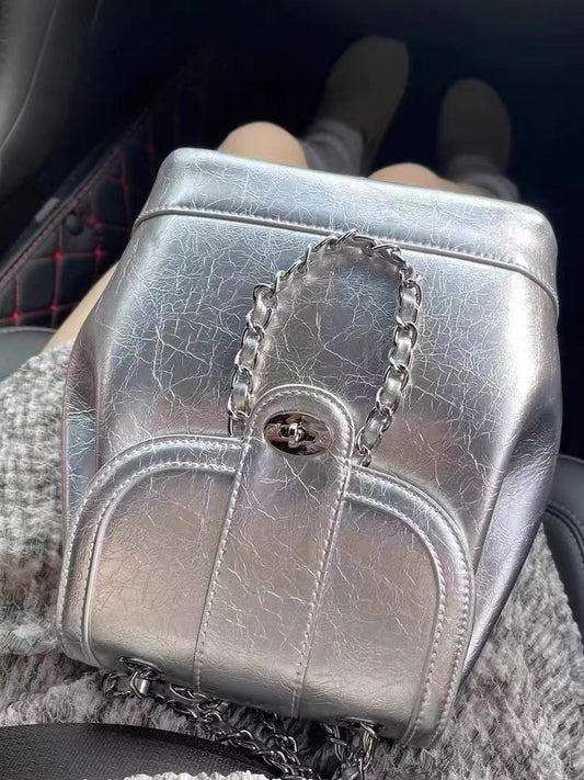 Korean Cowhide Leather Bucket Bag