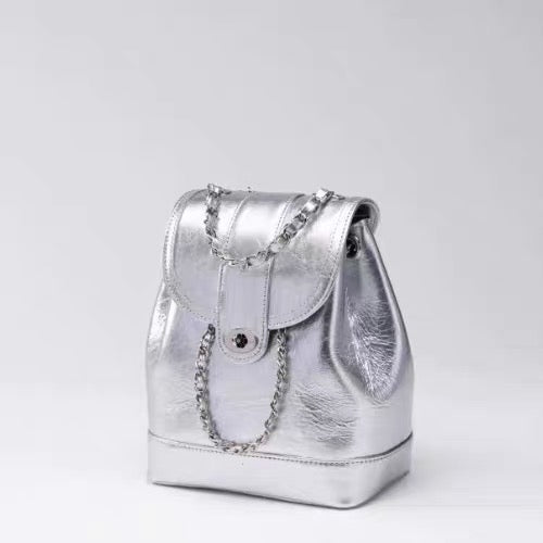Korean Cowhide Leather Bucket Bag