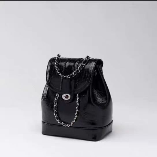 Korean Cowhide Leather Bucket Bag