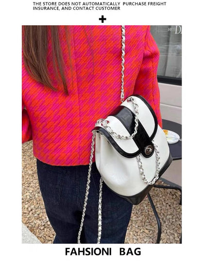 Korean Cowhide Leather Bucket Bag