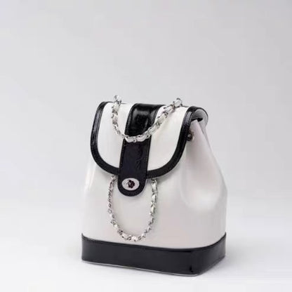 Korean Cowhide Leather Bucket Bag