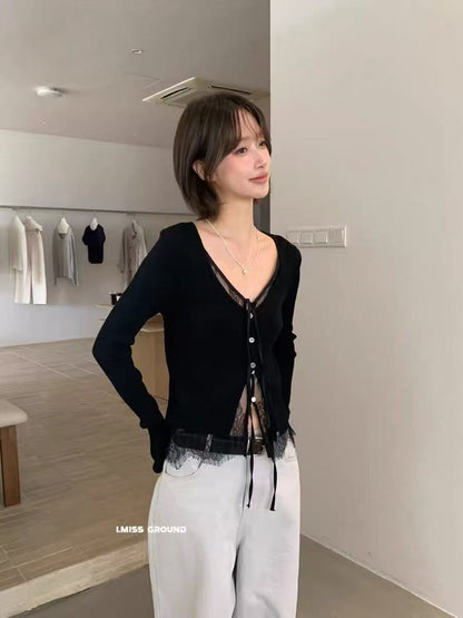 LACE-KNIT TOP