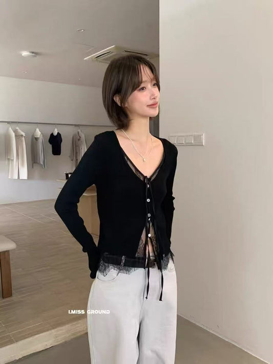 LACE-KNIT TOP