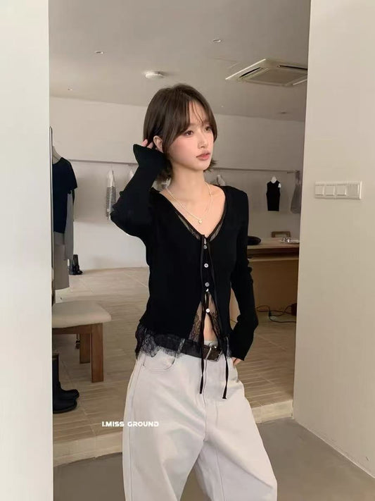 LACE-KNIT TOP