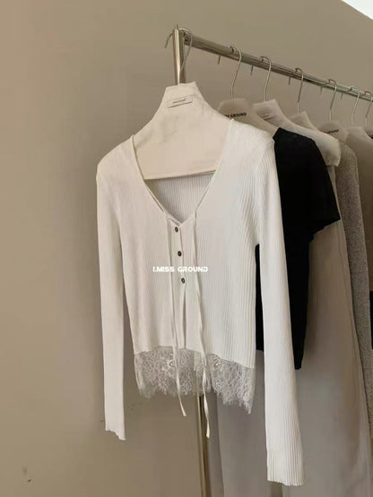 LACE-KNIT TOP