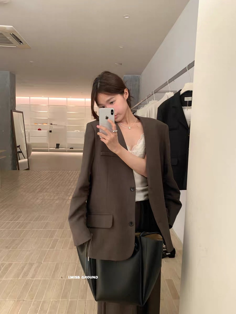 OVERSIZED DRAWSTRING BLAZER-STREET STYLE JACKET
