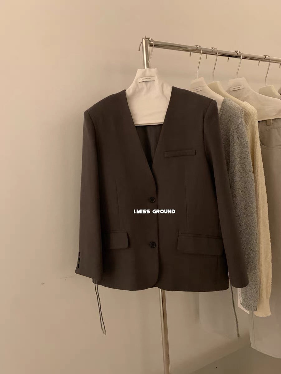 OVERSIZED DRAWSTRING BLAZER-STREET STYLE JACKET