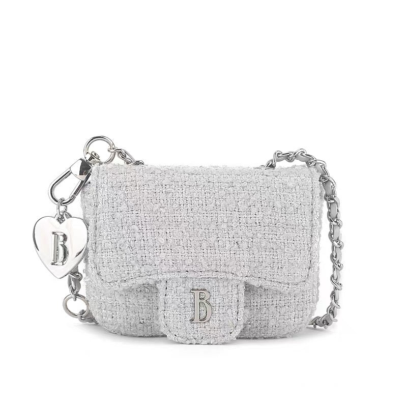 CHAIN-STRAP WOVEN BELT BAG