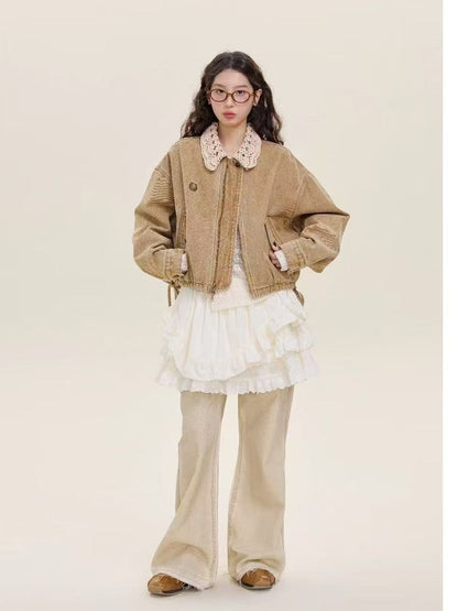 CROPPED PATCHWORK DENIM JACKET