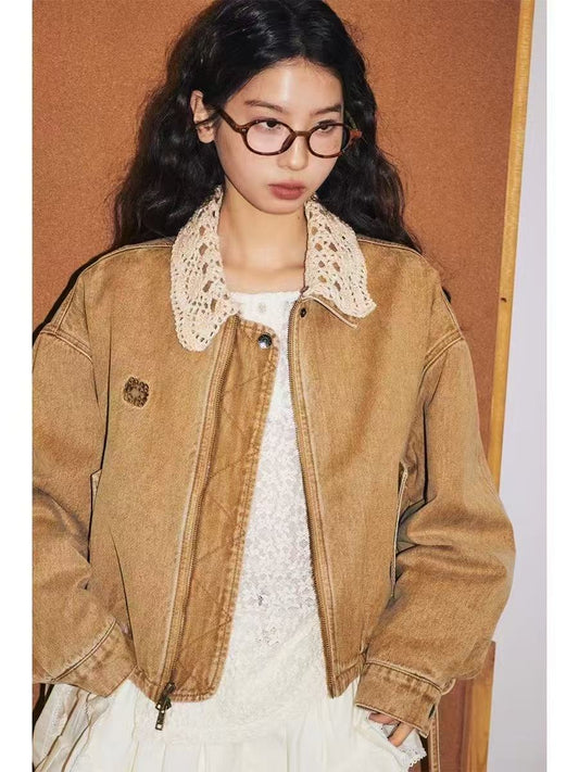 CROPPED PATCHWORK DENIM JACKET