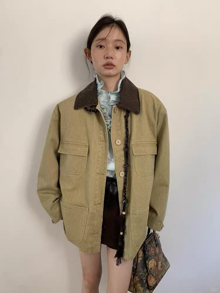 PANELED DENIM JACKET