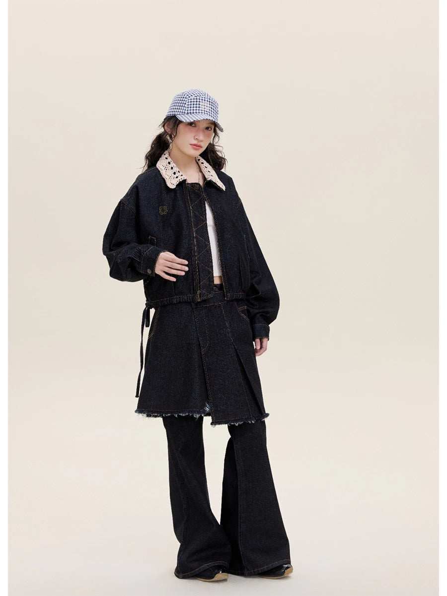 CROPPED PATCHWORK DENIM JACKET