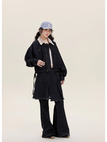 CROPPED PATCHWORK DENIM JACKET