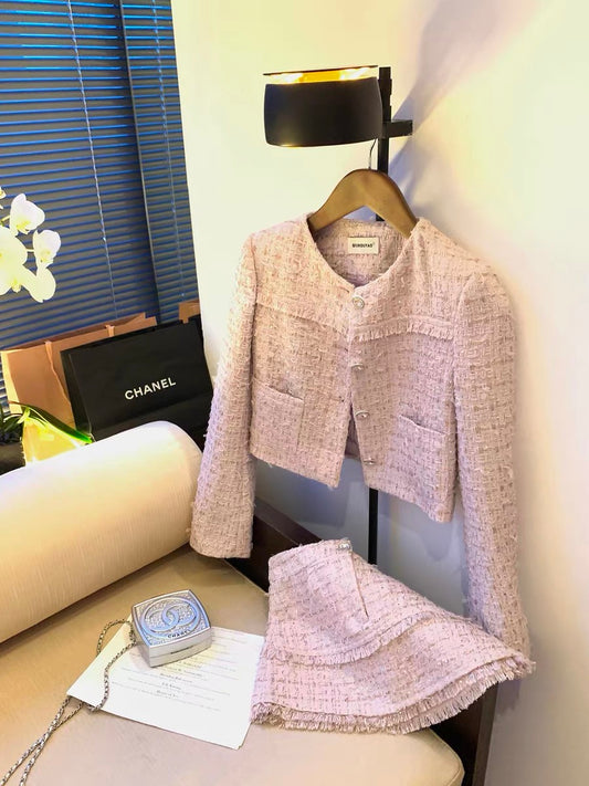 THE PINK  PREMIUM CROPPED JACKET